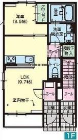 アリアコートオヤマ(1LDK/1階)の間取り写真