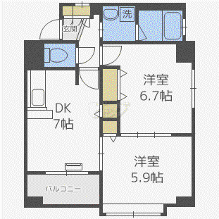 クラッセ北大通(2LDK/5階)の間取り写真