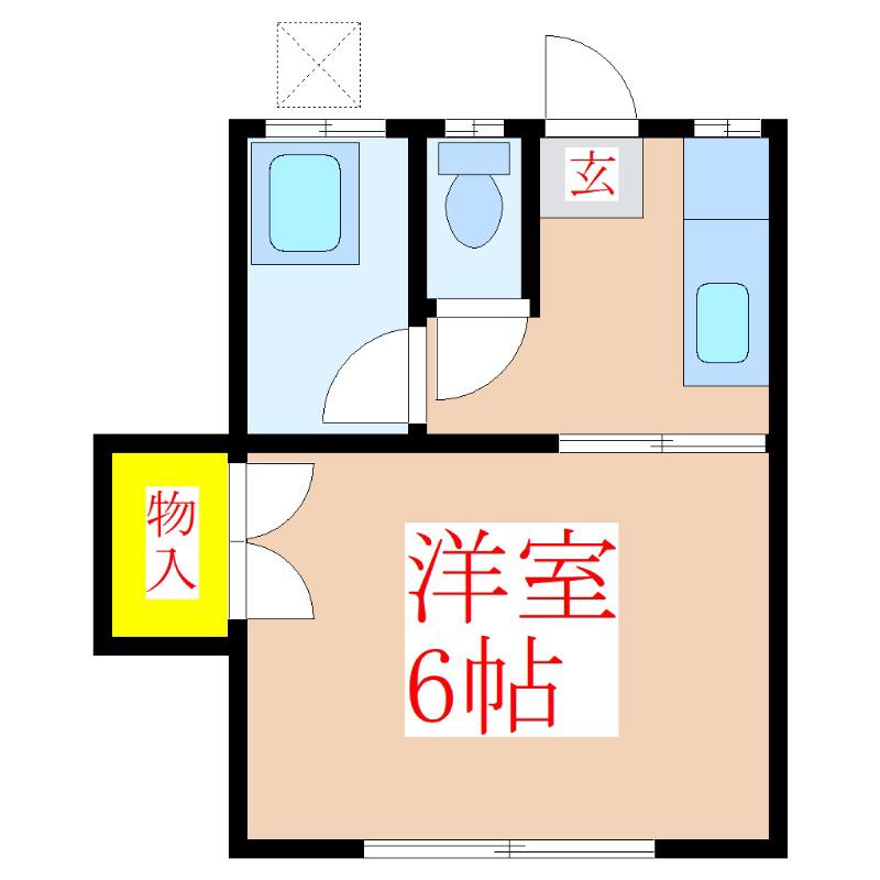 重久ハイツ(1K/1階)の間取り写真