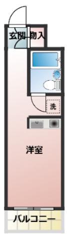 ステップ21(ワンルーム/5階)の間取り写真