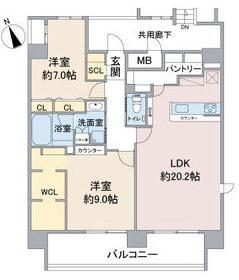 CASA VIA(2LDK/10階)の間取り写真