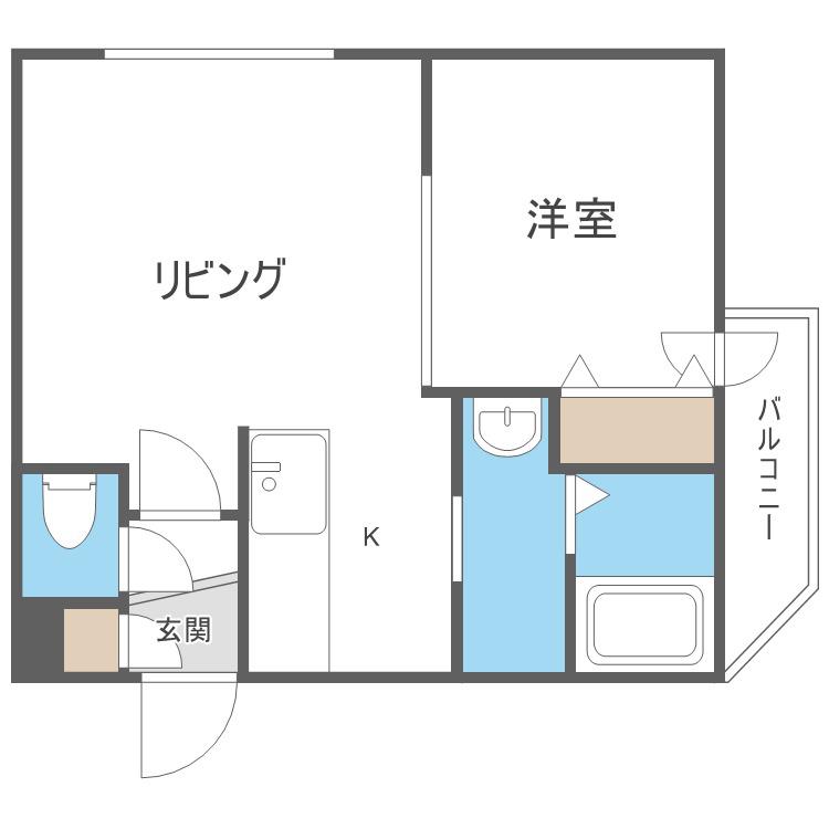 シティレジデンス(1LDK/2階)の間取り写真