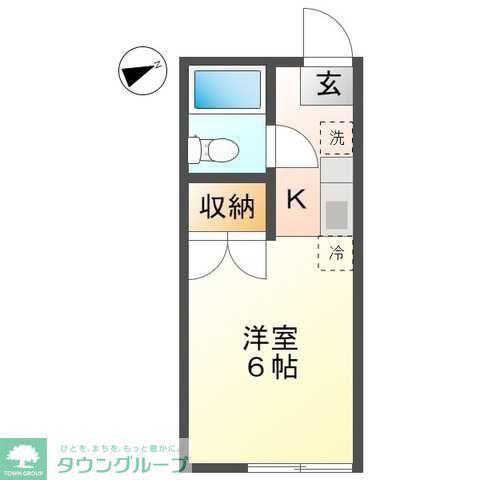 グリーンコーポ浅見(1K/2階)の間取り写真