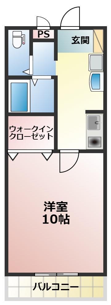 プライムハウス(1K/1階)の間取り写真
