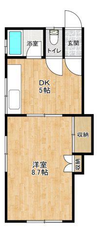 ハイツハピネス(1DK/2階)の間取り写真