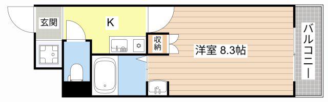 サンクリエート追分(1K/4階)の間取り写真