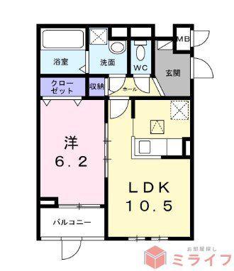 ロイヤルメゾン北巽 I(1LDK/1階)の間取り写真