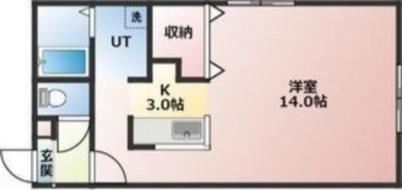 ASABU WING(1K/3階)の間取り写真