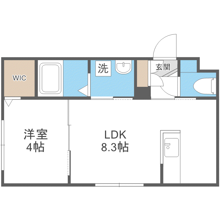 LIEN KITAHIROSHIMAIII(1LDK/4階)の間取り写真