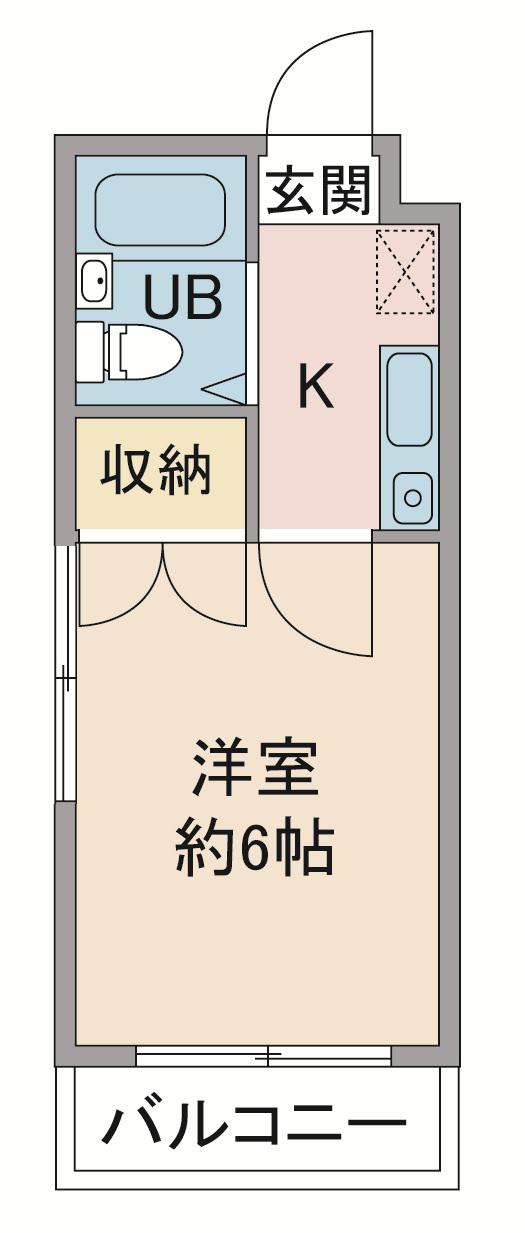 エマーユ若葉(1K/5階)の間取り写真