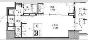 S-RESIDENCE堺筋本町DEUX(1LDK/11階)の間取り写真