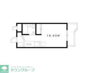 サンライズ国立(ワンルーム/1階)の間取り写真