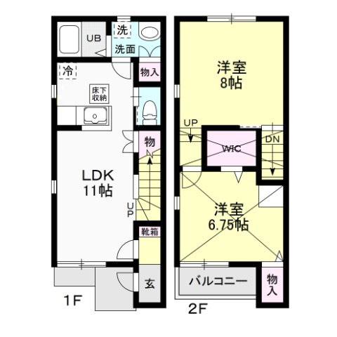 MIRAING V(2LDK/1階)の間取り写真