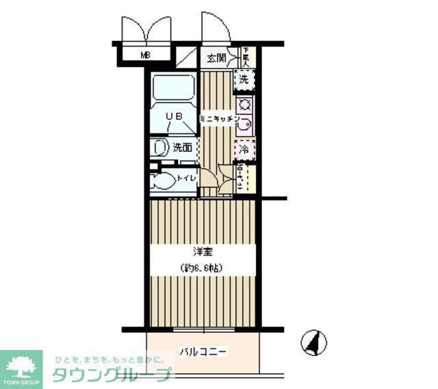 TSハイム新宿(1K/2階)の間取り写真