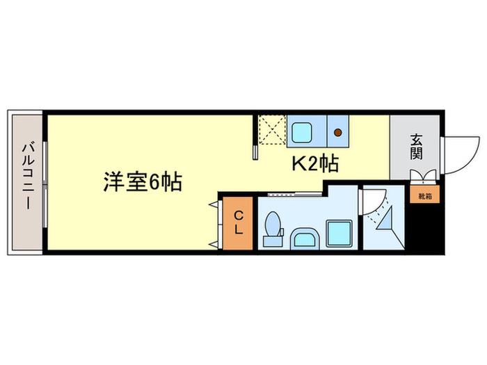 GLANZ HAUS(1K/2階)の間取り写真