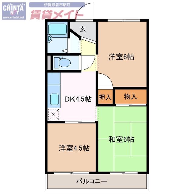 エビスコーポ(3DK/3階)の間取り写真