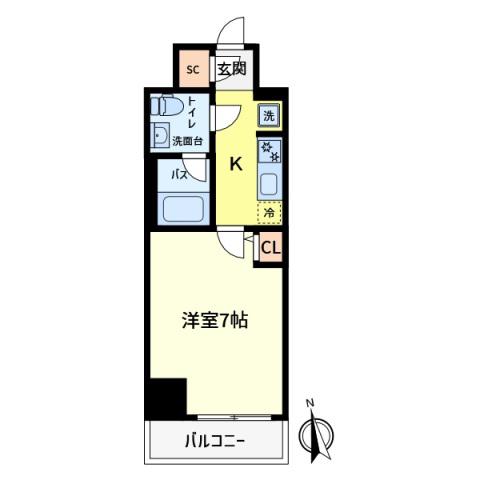 GENOVIA金町(1K/12階)の間取り写真