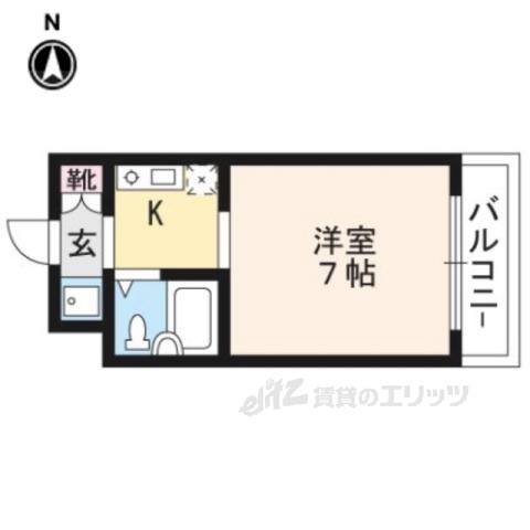 シェラールⅠ(1K/3階)の間取り写真