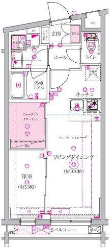 ベルシードステアー西早稲田(1LDK/4階)の間取り写真