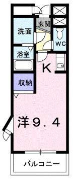 グランソレイユ(ワンルーム/3階)の間取り写真