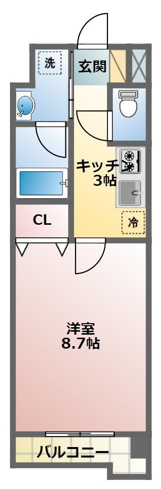 PRECIOUSプレシャス(1K/1階)の間取り写真