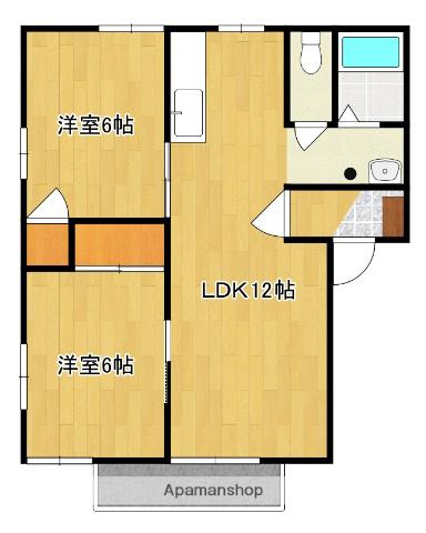 フレグランスクボタC(2LDK/1階)の間取り写真