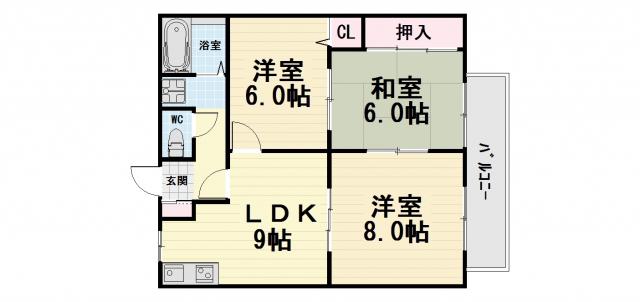 モアクレスト花田公園A棟(3LDK/1階)の間取り写真
