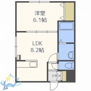 エフビル6(1LDK/4階)の間取り写真