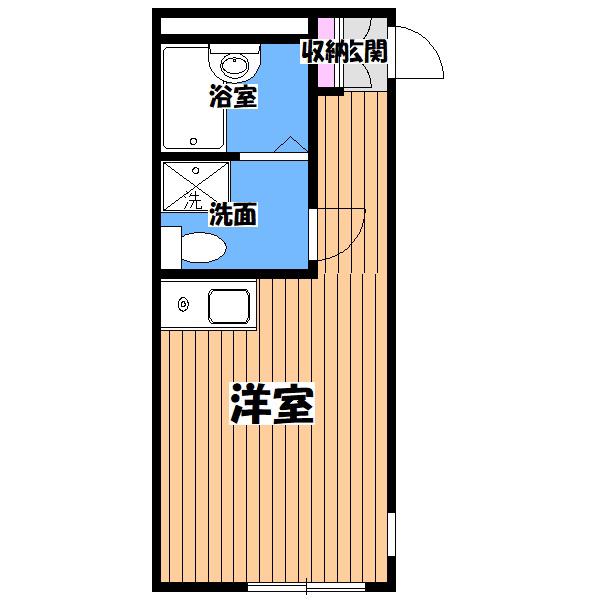 サイドガレージ矢部(ワンルーム/2階)の間取り写真