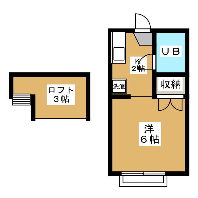 西荻五番館(1K/2階)の間取り写真