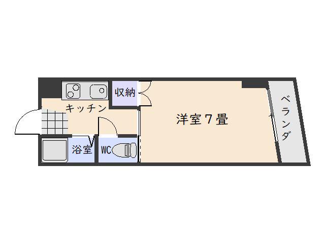 クロノスビル(1K/4階)の間取り写真