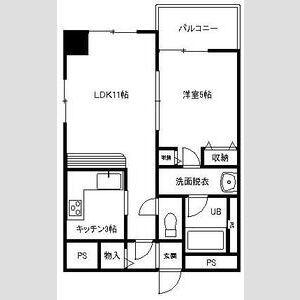第82松井ビル(1LDK/7階)の間取り写真