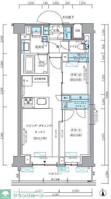 パークアクシス品川シーサイド(2LDK/2階)の間取り写真