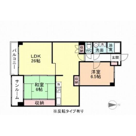 ベルヴィー・カワカミ(2LDK/2階)の間取り写真