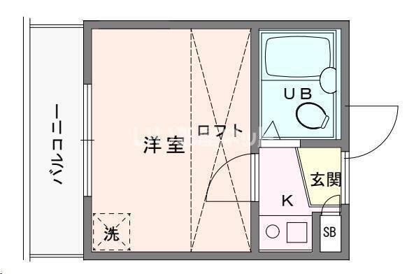 サーフ松風町(1K/1階)の間取り写真