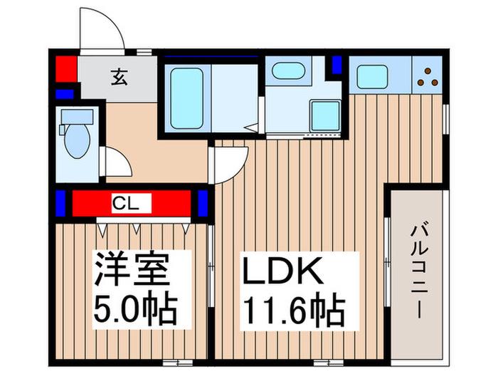 ファーストガーデン(1LDK/2階)の間取り写真