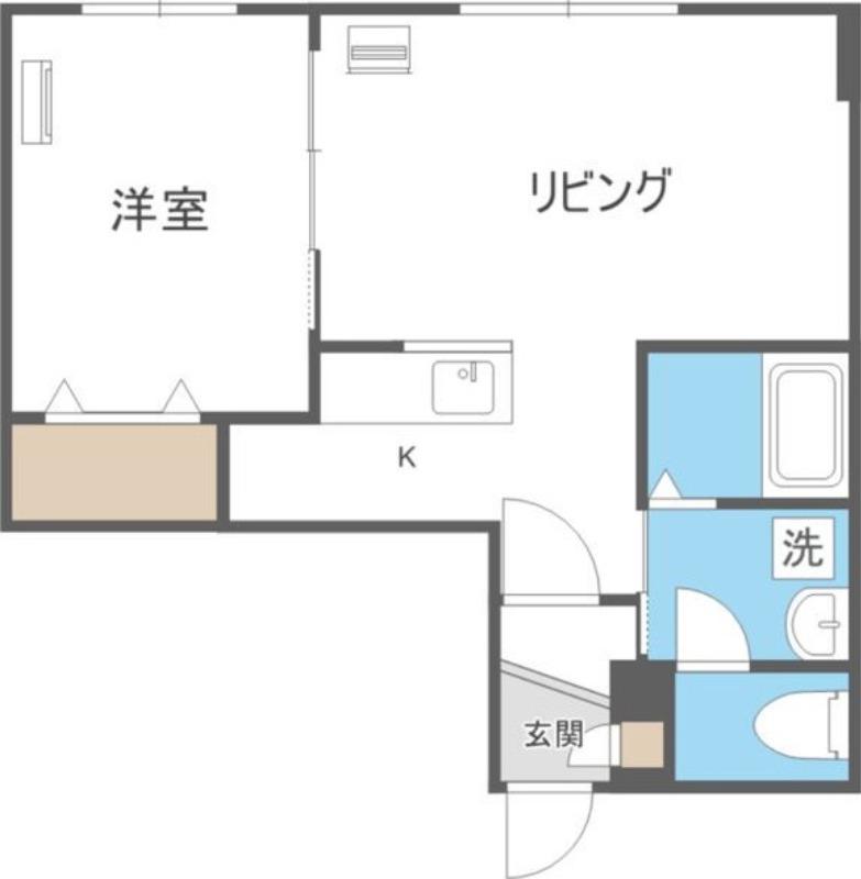 リージェントS札幌(1LDK/2階)の間取り写真