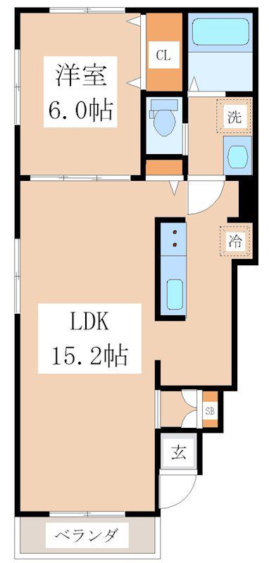 エトワール(1LDK/1階)の間取り写真