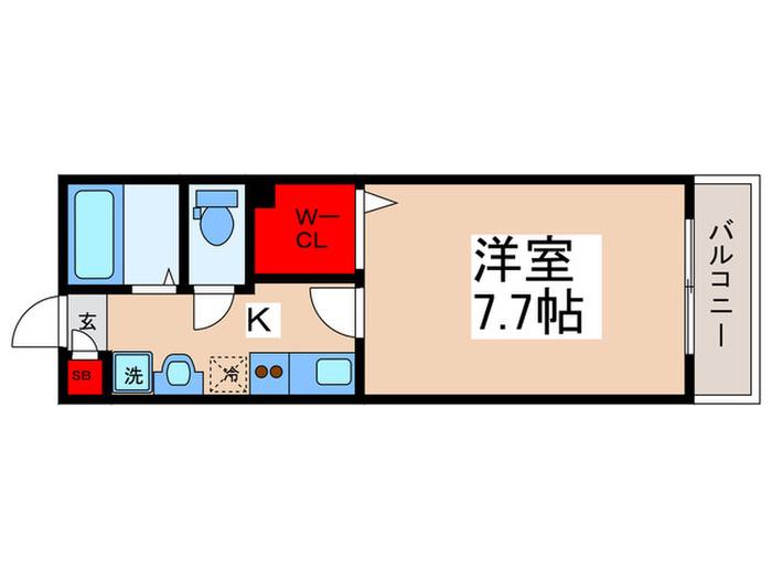 グローチェ(1K/2階)の間取り写真