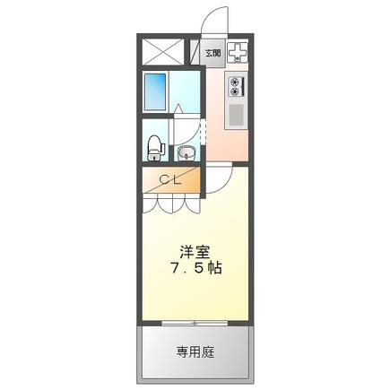 エストクレール(1K/2階)の間取り写真