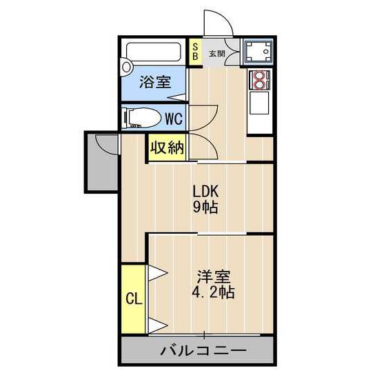 メゾンドシャワー通(1LDK/7階)の間取り写真