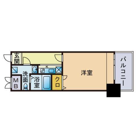エステート・モア・西公園(1K/3階)の間取り写真