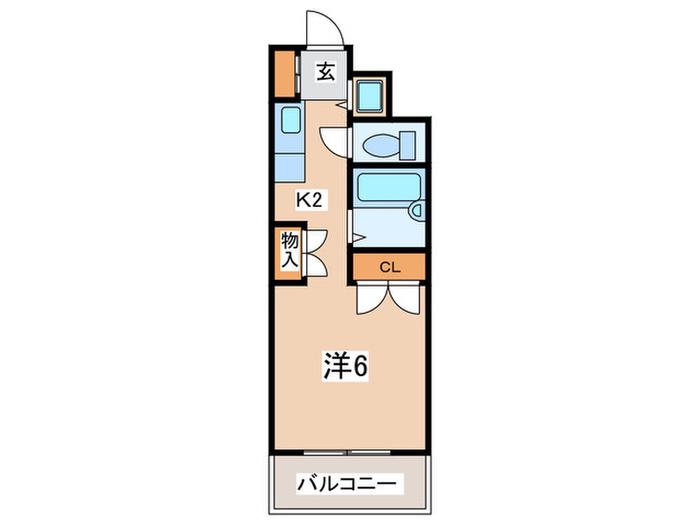 アパ-トメントK(1K/1階)の間取り写真