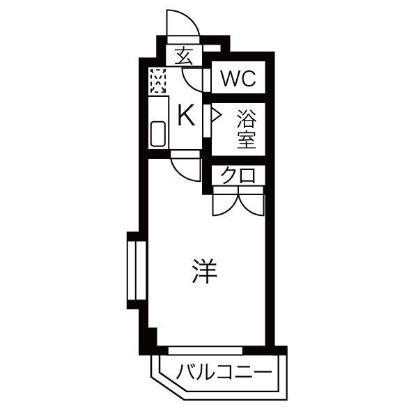 シティライフ春里(1K/3階)の間取り写真