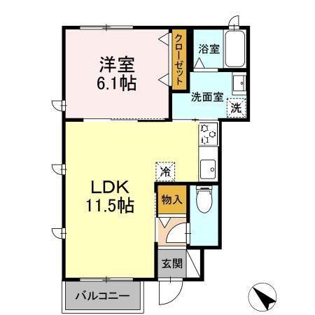 レジデンス夏見(1LDK/1階)の間取り写真
