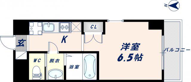 オズレジデンス今里サウス(1K/4階)の間取り写真
