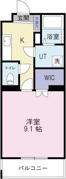 ヴィガラス永田町II(1K/2階)の間取り写真