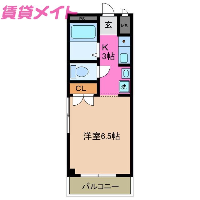 サンライフ高浜(1K/1階)の間取り写真