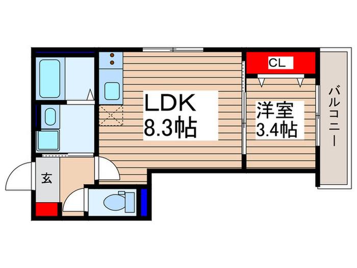 LEAF HILLS KAMIHUKUOKA(1LDK/2階)の間取り写真