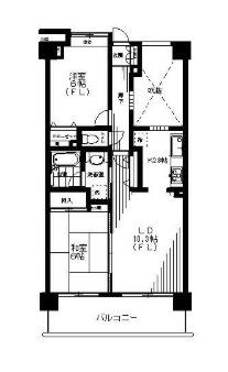 ダイアパレス潮見(2LDK/14階)の間取り写真